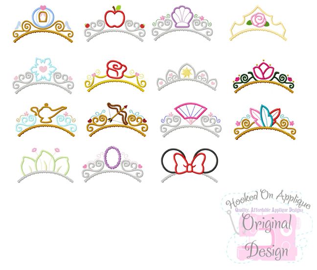 the princess tias are made out of iron - on appliques