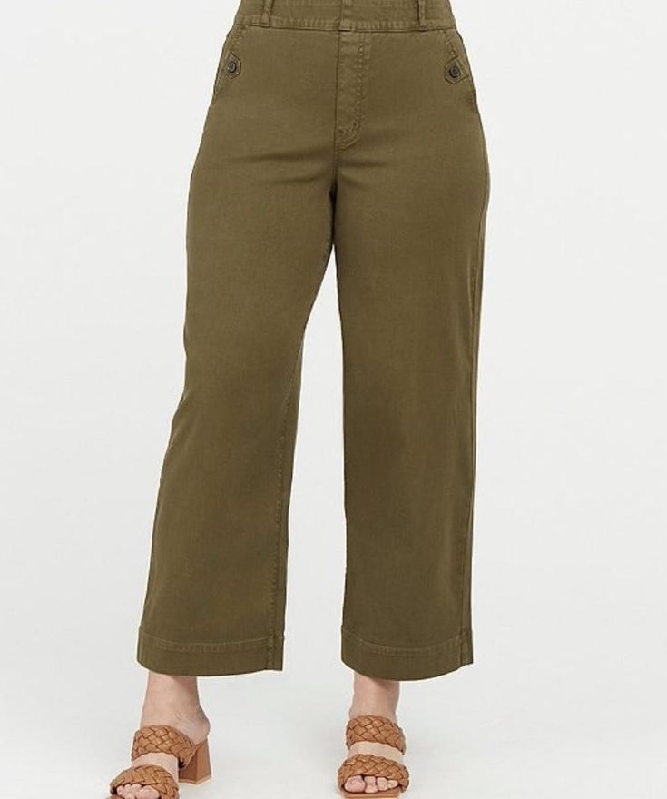 Color: Dark Olive, Size: M Wide Leg Crop Pants, High Rise Wide Leg Jeans, Cropped Wide Leg Pants, Shoes For Leggings, Comfy Pants, Hem Style, Dress With Cardigan, Bottom Clothes, Universal Thread