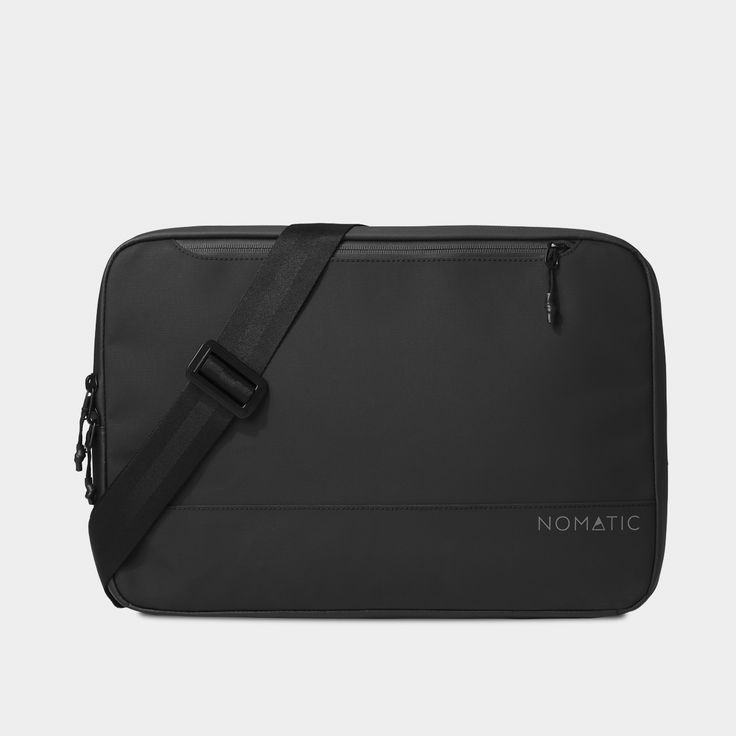 Nomatic Black Tech Case Bag Front View Portable Black Tech Accessories For Travel, Functional Black Portable Tech Accessories, Modern Rectangular Tech Accessories For Travel, Modern Travel Accessories With Laptop Sleeve, Modern Travel Accessories With Rfid Blocking, Modern Rfid Blocking Travel Accessories, Tech Organization, Bags Making, Touch Down