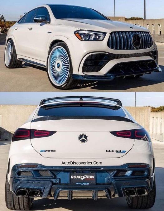 the front and rear view of a white mercedes suv