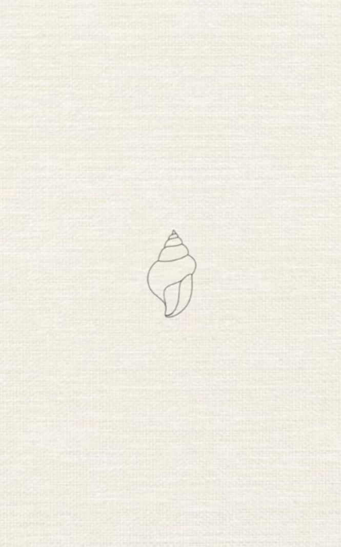 a drawing of a shell on a piece of white paper with the word, i love you