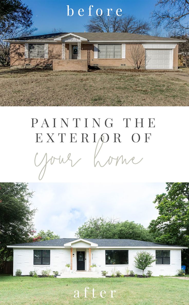 before and after photos of a house with the words painting the exterior of your home