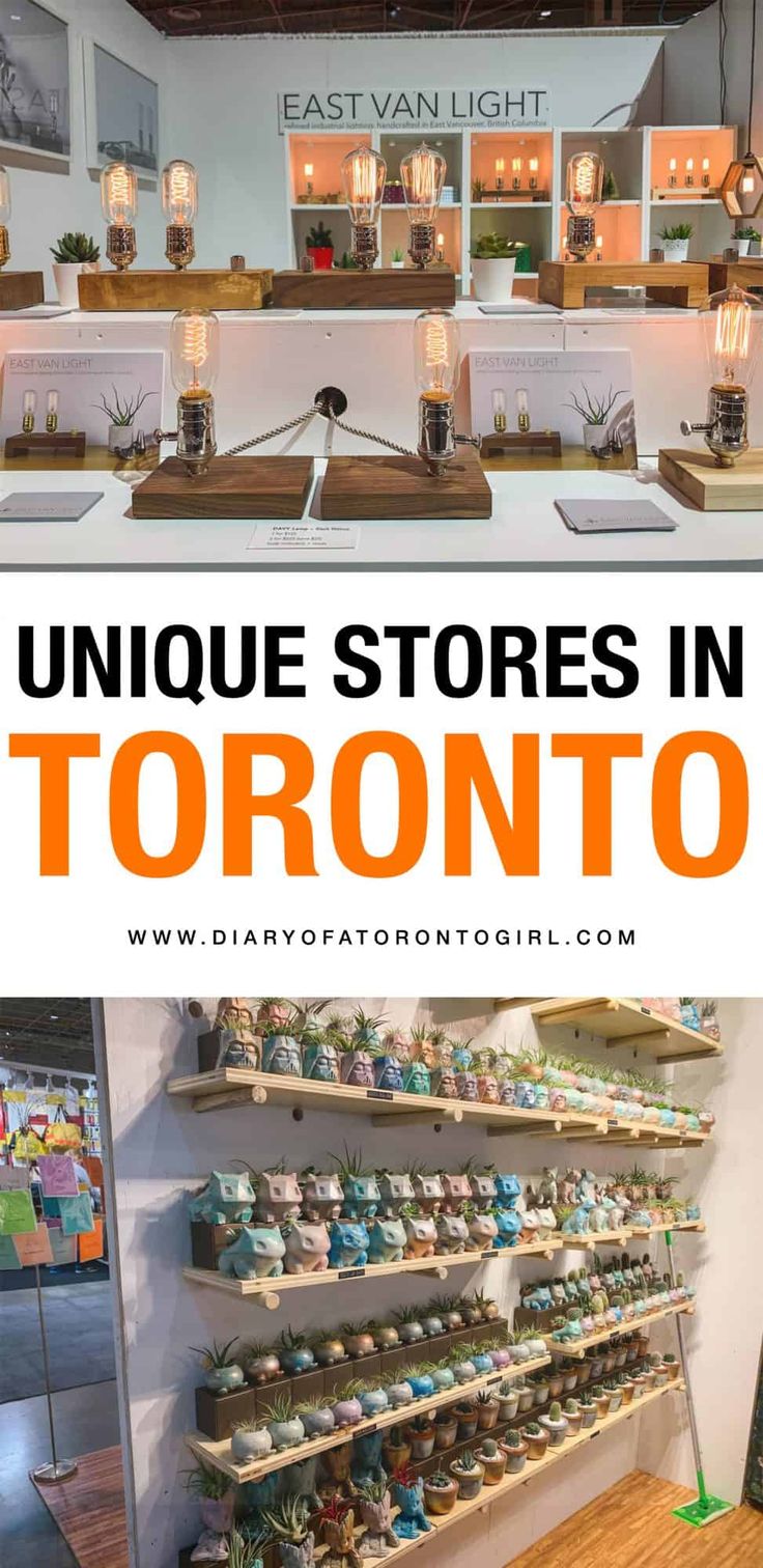 an image of storefronts in toronto with text overlay reading unique stores in toronto