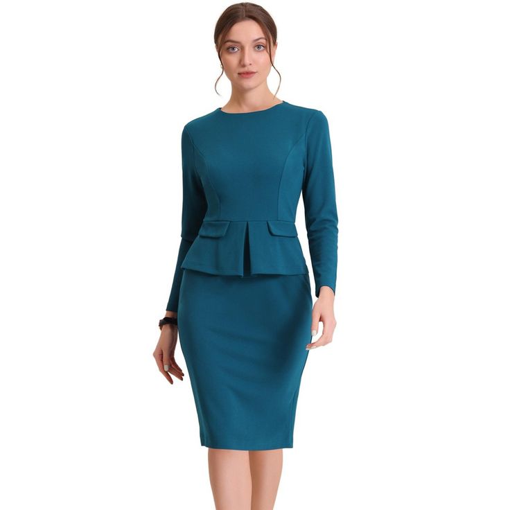 This bodycon sheath dress makes you look thinner, pair it with high heels and a handbag, to create a fashionable and graceful look. This bodycon dress is an elegant and professional style, shows your unique personal charm, and produces a slimming visual effect. Great for casual indoor daily wear and outdoor business activities like work, office, interview, meeting, formal occasion wear, etc. Bracelet Sleeve, Elegant Dresses For Women, Workwear Fashion, Professional Fashion, Work Office, Pencil Dress, Elegant Dress, Sheath Dress, Dress Making