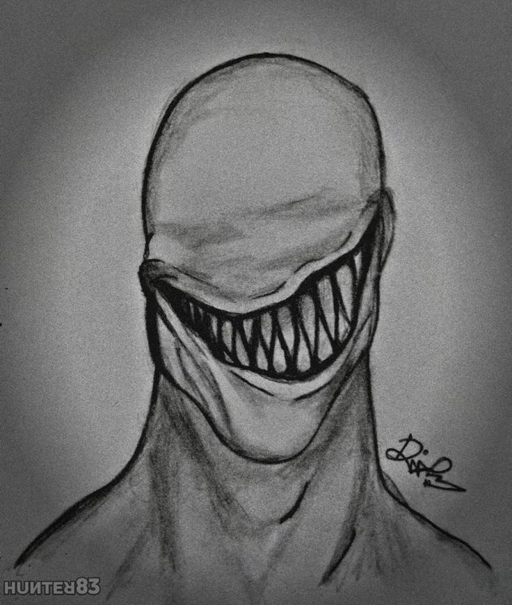 a drawing of a man with a creepy smile on his face and mouth is shown