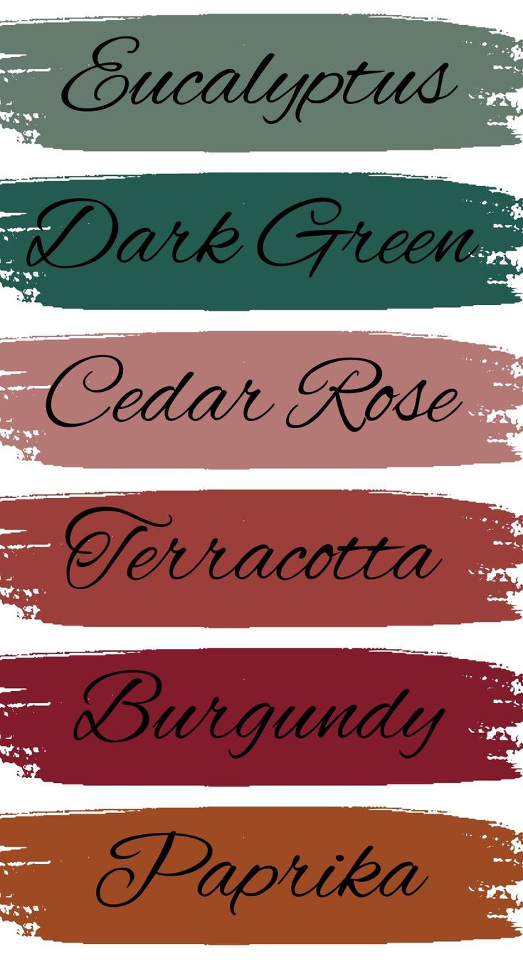 four different colors of paint with the names of each type on them, including green, red