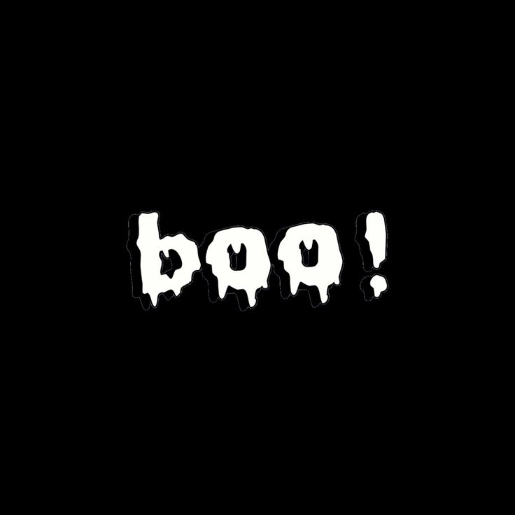 the word boo spelled out in white on a black background