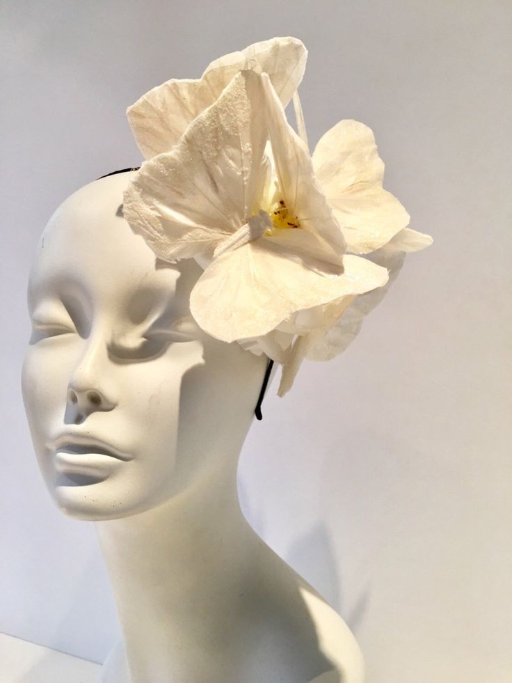 White Butterfly Headband- Diner en Blanc- Derby by doramarra on Etsy https://www.etsy.com/listing/489389180/white-butterfly-headband-diner-en-blanc White Headpieces For Spring Gift, Fitted White Headpiece With Handmade Flowers, White Headpieces As A Spring Gift, White Fascinator For Kentucky Derby Gift, White Summer Wedding Headband, White Hair Accessories For Formal Summer Events, White Headband Fascinator As Gift, Formal White Handmade Flower Headpiece, White Formal Headpiece With Handmade Flowers