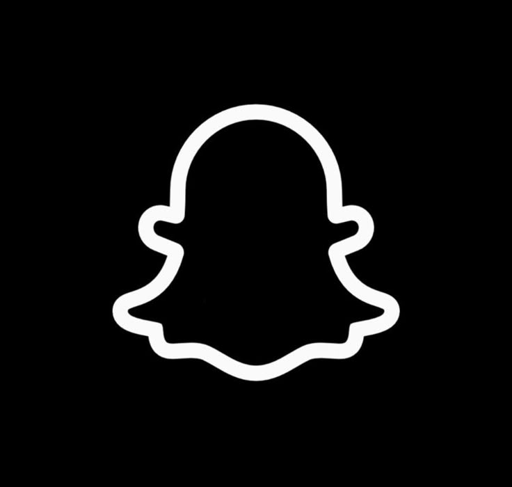 a black and white snap icon with the shape of a person's head on it