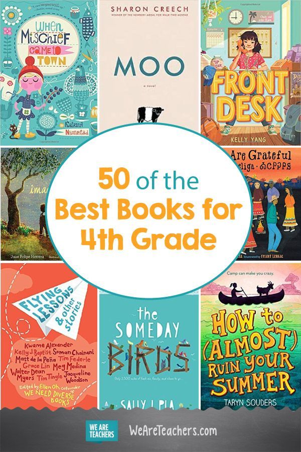 the best books for 4th grade are featured in this postcard book cover image with text that reads 50 of the best books for fourth grade