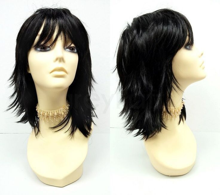 Shag Wig, Layered Shag, Choppy Layers, Goth Hair, Hair Inspiration Short, Haircuts Straight Hair, Black Wig, Short Hair Haircuts, Hair Inspo Color