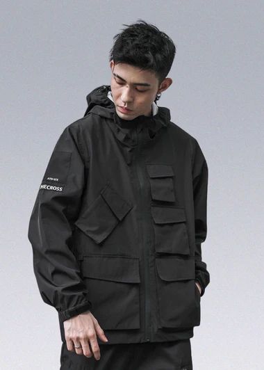 Black Techwear, Painting Skin, M65 Jacket, Techwear Jacket, Lighting Reference, Cyberpunk Clothes, Reflective Jacket, Jacket Fabric, Iq Test