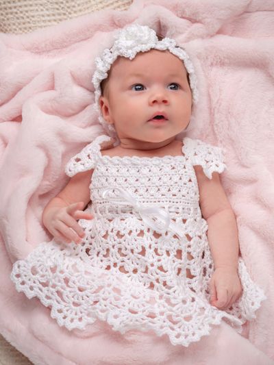 Cielo Baby Dress & Headband Crochet Pattern Newborn Crochet Outfits, Crochet Infant Dress Free Pattern, Newborn Dress Crochet, Crochet Blessing Dress Pattern, Crochet Baby Dress Free Pattern Maggie's Crochet, Crochet Summer Dresses Baby, Prayer Shawl Crochet Pattern, Headband Crochet Pattern, Crochet Baby Frock