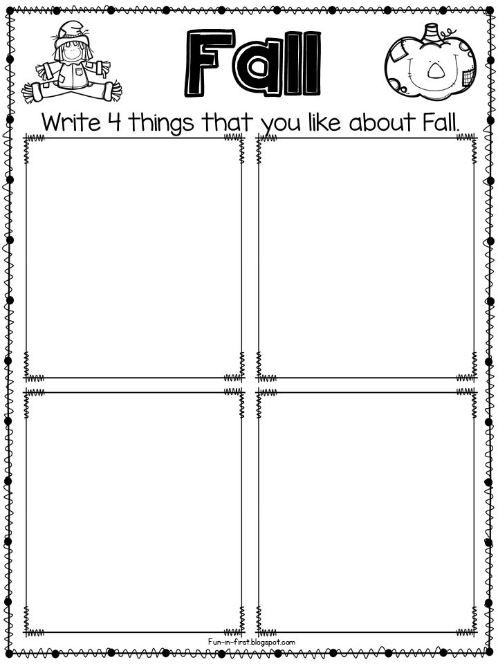 the fall writing activity for students to practice their handwriting and spelling skills, with pictures on it