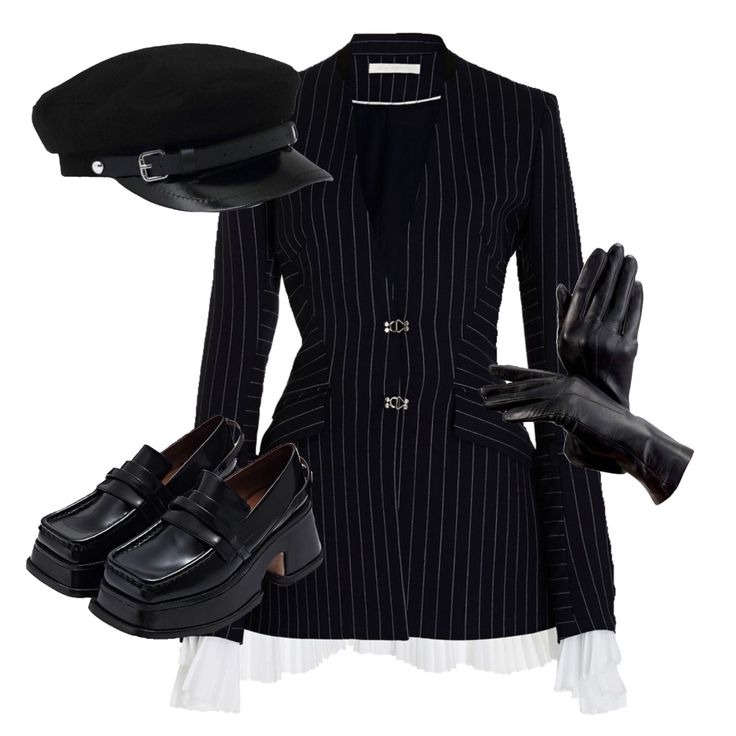 Detective Outfit Female, Vampire Clothing Aesthetic, Business Outfit Women, Peaky Blinders Style, Given Taken, Black Gloves, Black Suit, Striped Jacket, Peaky Blinders