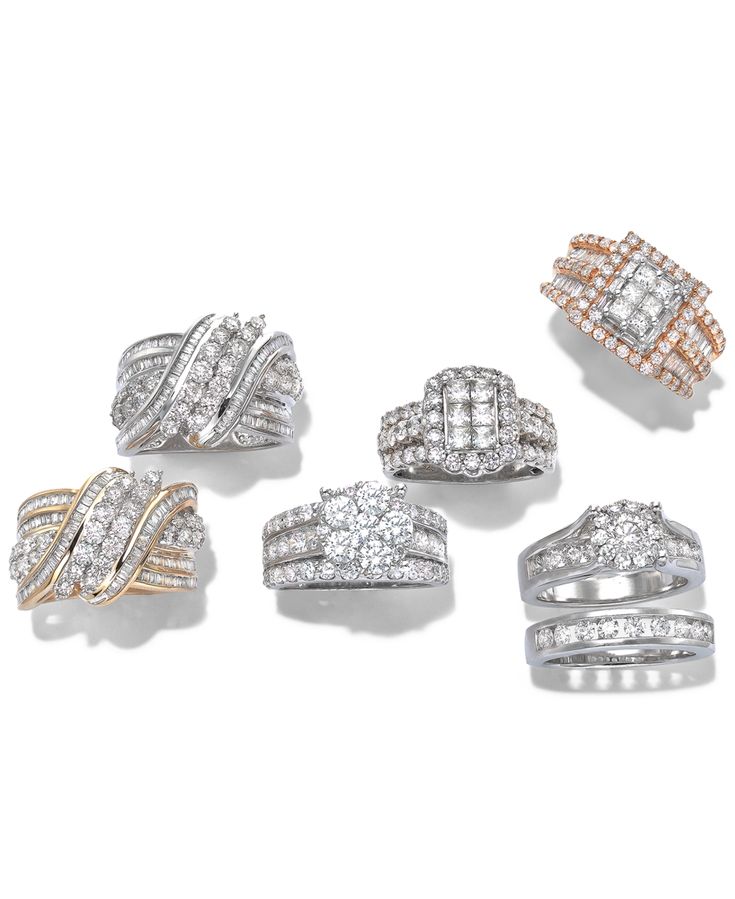 Take your glamorous look to a whole new level with this statement-making ring, beautifully set with glittering, round-cut diamonds (2 ct. t.w.). Crafted in 14k white , yellow or rose gold. Macy's Fine Jewelry Diamond Cut Ring, Macy's Fine Jewelry For Promise Ring, Macy's Brilliant Cut Jewelry For Wedding, Macy's Wedding Rings Diamond Cut, Fine Jewelry Bridal Sets With Prong Setting, Macy's Wedding Jewelry With Diamond Cut, Macy's Diamond Cut Wedding Jewelry, Rose Gold Bridal Sets Fine Jewelry, Macy's Fine Jewelry With Halo Setting