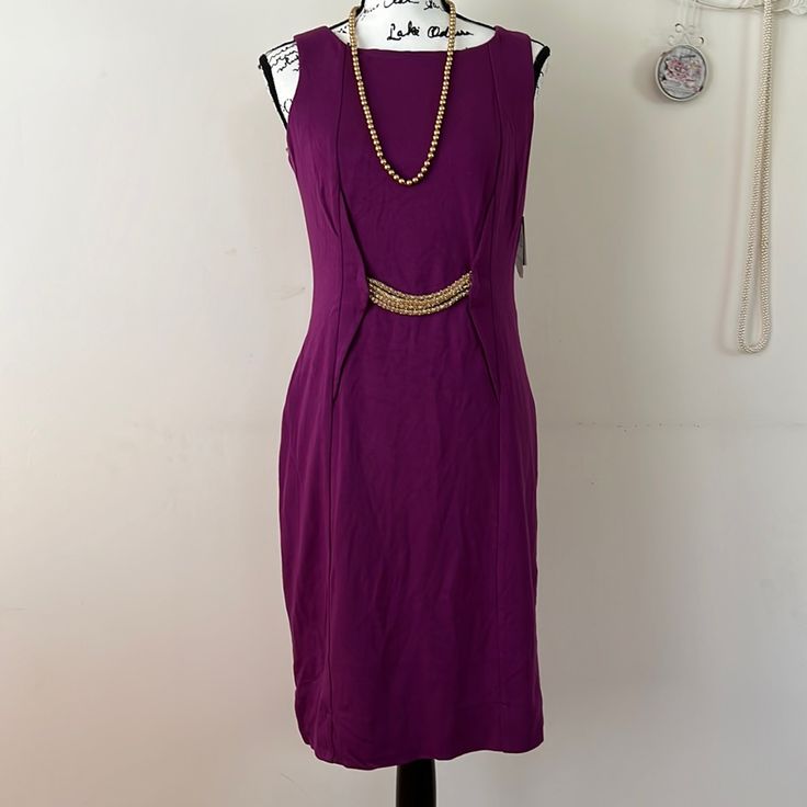 Purple Dress With Tag. Purple Lined Midi Length Dresses, Elegant Purple A-line Midi Dress, Chic Purple Sheath Dress, Elegant Purple Sleeveless Evening Dress, Elegant Purple Sleeveless Midi Dress, Elegant A-line Purple Midi Dress, Chic Sheath Midi Dress Lined, Chic Purple A-line Midi Dress, Elegant Knee-length Sleeveless Lined Dress