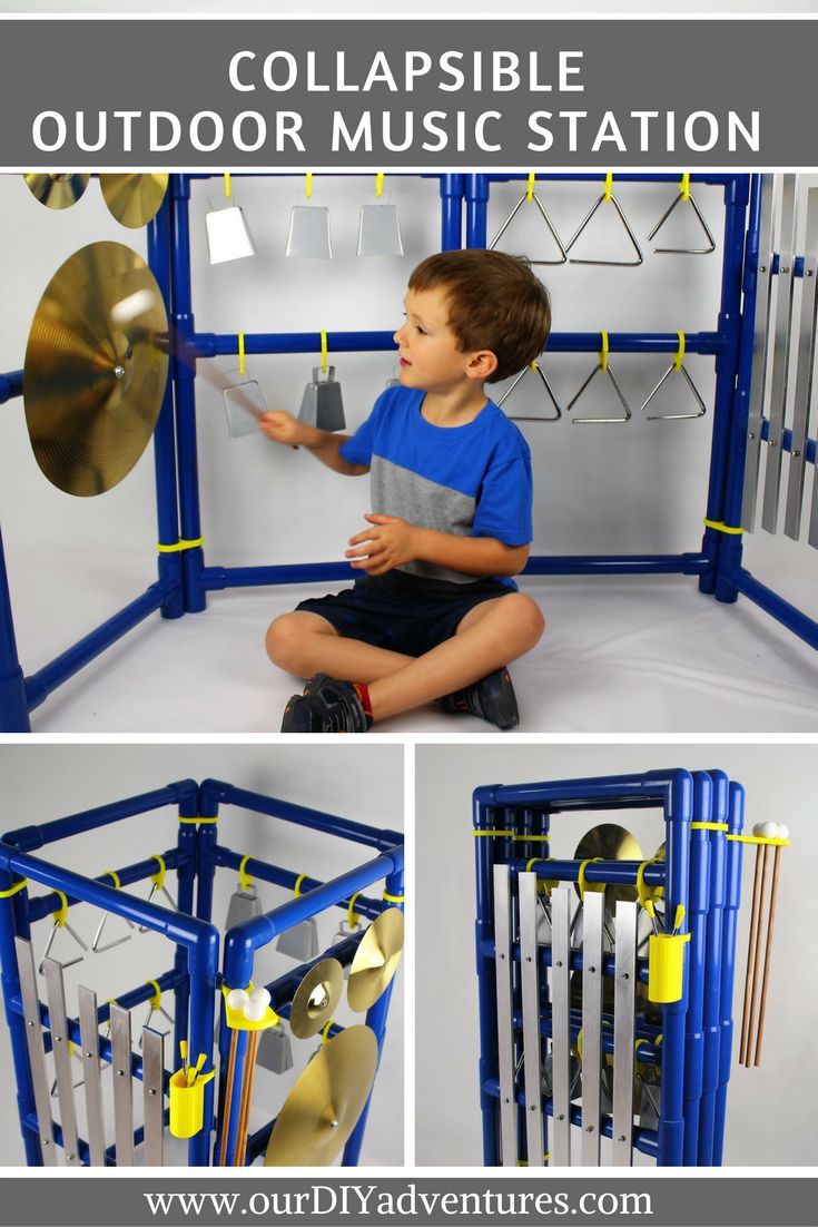 the collapsible outdoor music station is perfect for kids to play with and practice their instruments