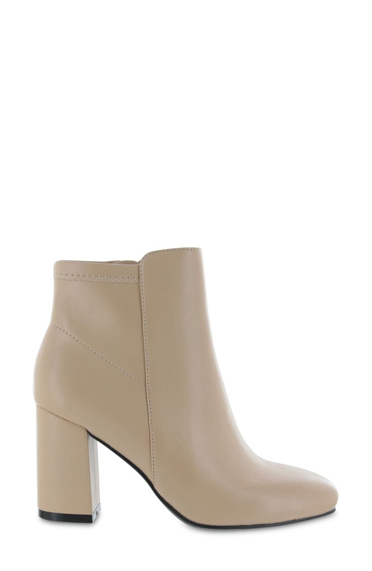 A tall block heel grounds a timeless round-toe boot perfect for your occasion-spanning wardrobe. 3" heel Side zip closure Synthetic upper, lining and sole Imported Women's Shoes Mia Mia, Mia Shoes, Rounded Toe Boots, Stacked Heel, Bootie, Block Heels, Vegan Leather, Ankle Boot, Nordstrom