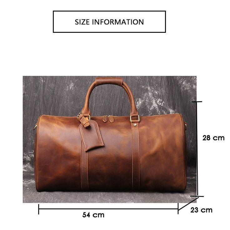 SPECIFICATIONS Travel Bag: Travel Duffle Style: Business Pattern Type: Solid Occasion: Business Material Composition: Genuine Leather Main Material: Genuine Leather Item Width: 23cm Item Weight: 1.9kg Item Type: Travel Bags Item Length: 54cm Item Height: 28cm Have Drawbars: No Hardness: Soft Genuine Leather Type: Cow Leather Gender: Men Closure Type: Zipper Elegant Leather Bag For Trips, Elegant Brown Travel Bag For Trips, Brown Business Travel Bag With Smooth Grain, Elegant Leather Shoulder Bag For Trip, Brown Smooth Grain Travel Bag For Business, Elegant Duffle Bag With Luggage Sleeve For Trip, Elegant Bags With Leather Handles For Trip, Luxury Leather Briefcase For Trip, Large Capacity Leather Bag For Trip