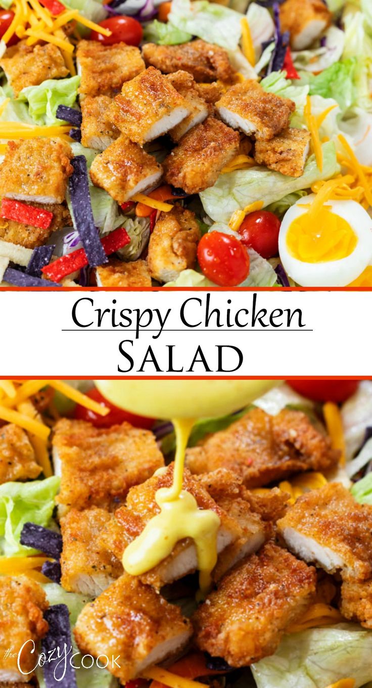 crispy chicken salad with dressing is an easy and delicious side dish