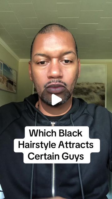 a man in a black hoodie with the words which black hairstyle attracts certain guys