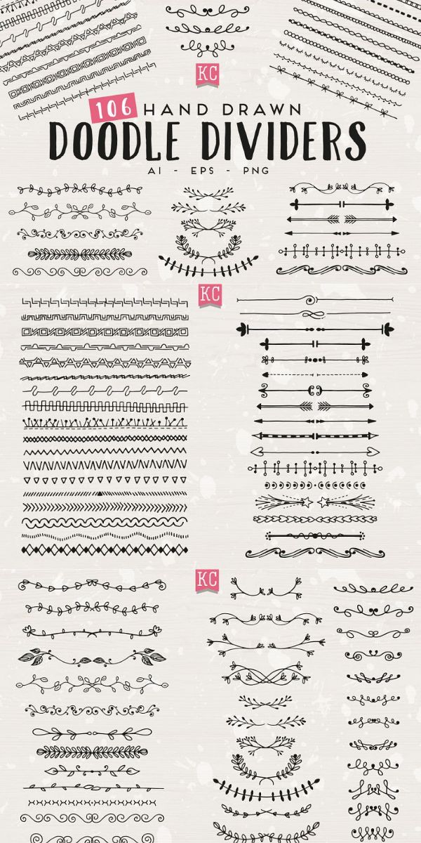 doodle dividers with different styles and designs