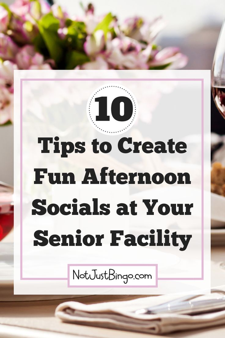 a glass of wine and some food on a table with the words 10 tips to create fun afternoon socials at your senior facility