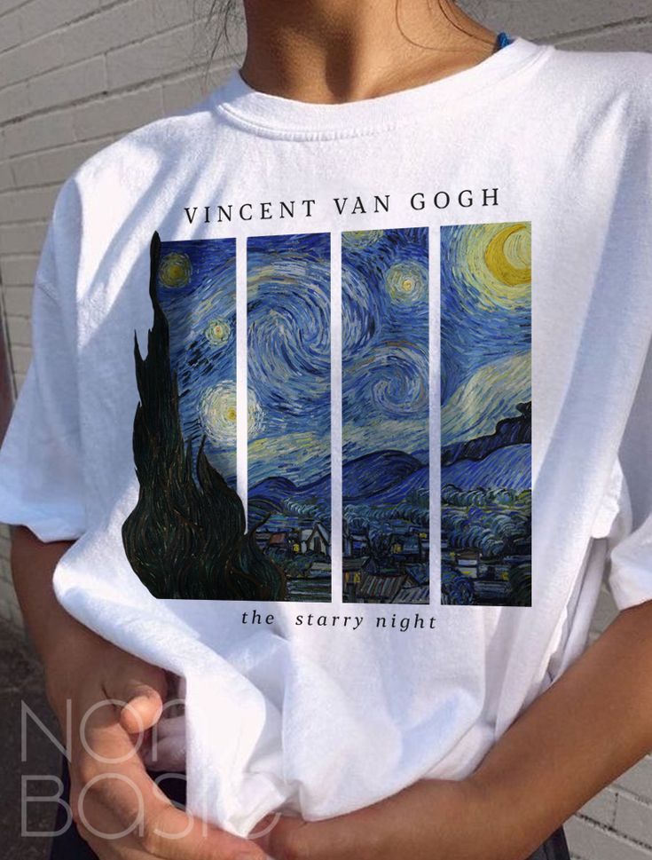 Vincent Van Gogh Aesthetic, Van Gogh Aesthetic, فنسنت فان جوخ, Gogh The Starry Night, Clothing Art, The Starry Night, Starry Night Van Gogh, Painted Clothes, Outfit Trends