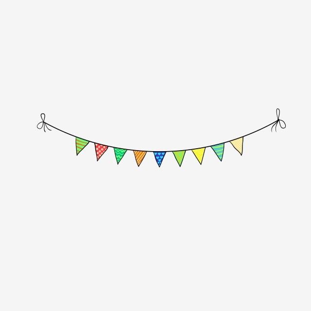 a colorful bunting flag hanging from a string