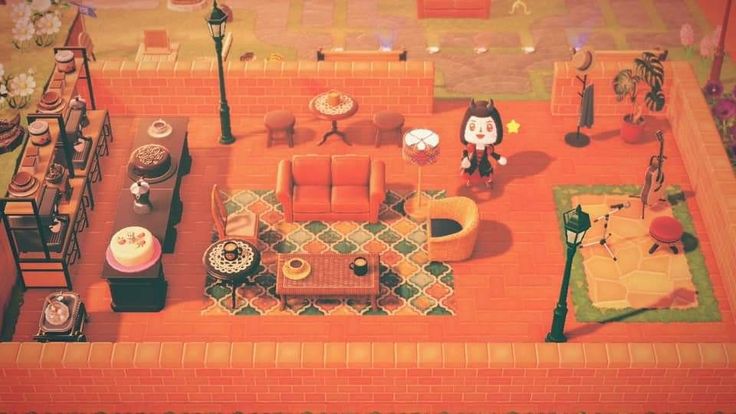 an aerial view of a living room and dining area in the nintendo wii game animal crossing