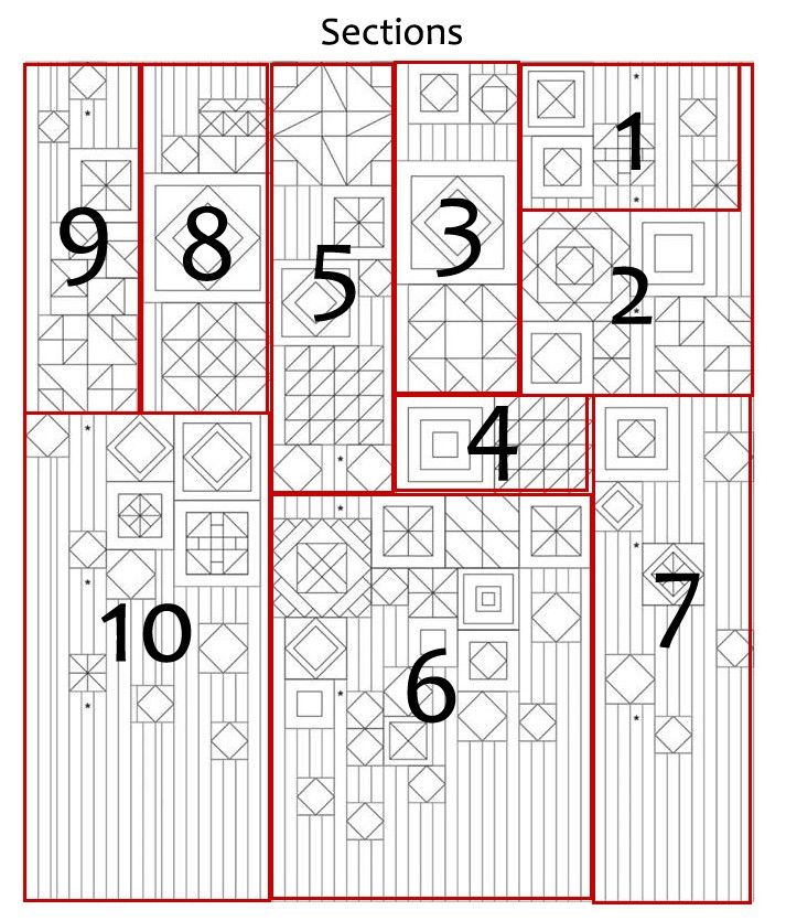 the numbers are shown in red and black, along with two rows of white squares