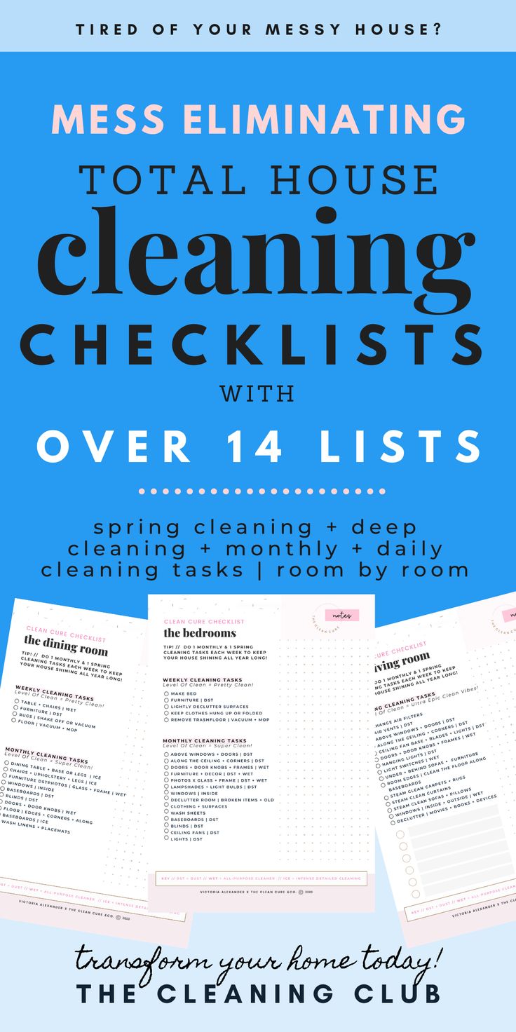 the cleaning checklist flyer is shown