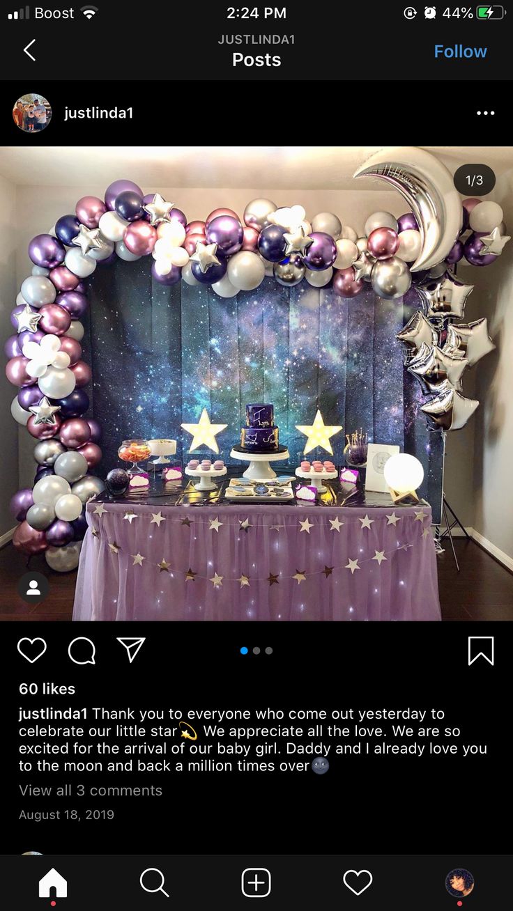 an image of a birthday party with balloons and stars