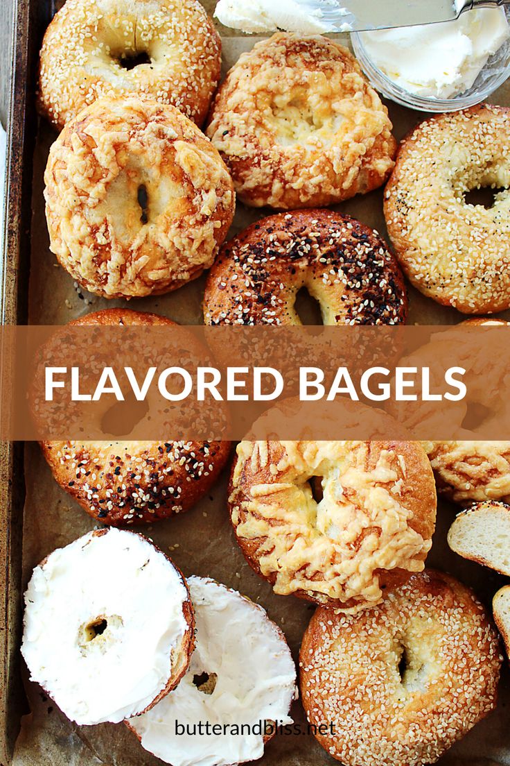 baked bagels with butter and sprinkles in a box