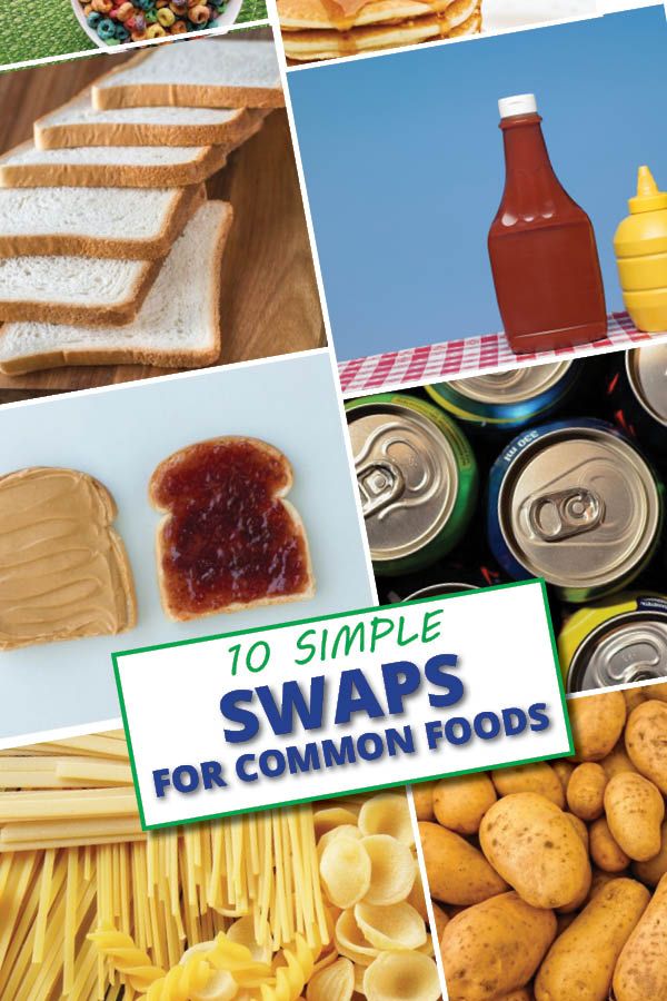 the cover of 10 simple swaps for common foods, including bread and other food items