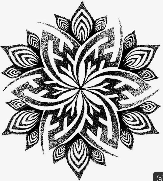 a black and white drawing of a flower