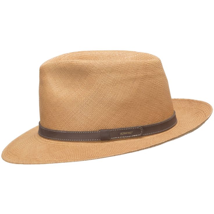 Wheat Fitted Brown Panama Hat With Flat Crown, Modern Adjustable Fedora With Short Brim, Modern Fedora With Adjustable Fit And Short Brim, Classic Brown Wide Brim Boater Hat, Classic Brown Panama Hat With Flat Crown, Casual Brown Fedora With Flat Crown, Classic Brown Panama Hat For Formal Occasion, Classic Brown Formal Panama Hat, Modern Short Brim Travel Hat