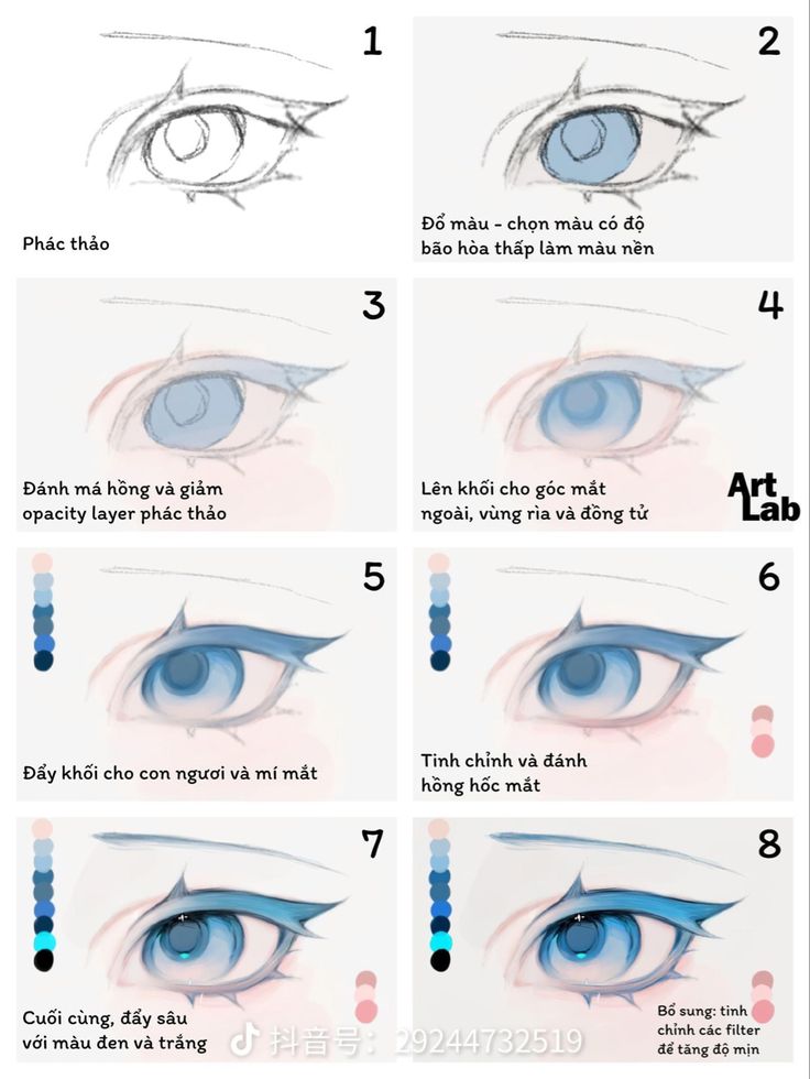 how to draw an anime eye step by step with pictures and instructions for the eyes