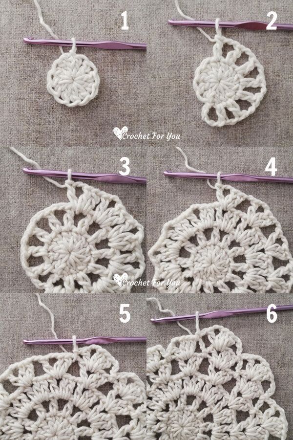 crocheted doily with instructions to make it look like an ornament