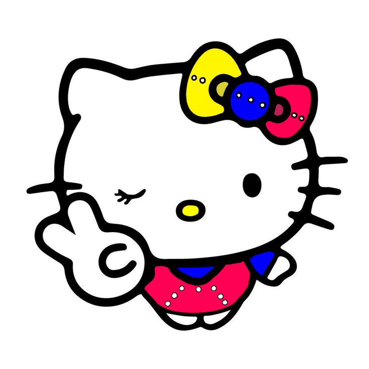 the hello kitty is wearing a swimsuit and holding her hand up to her ear