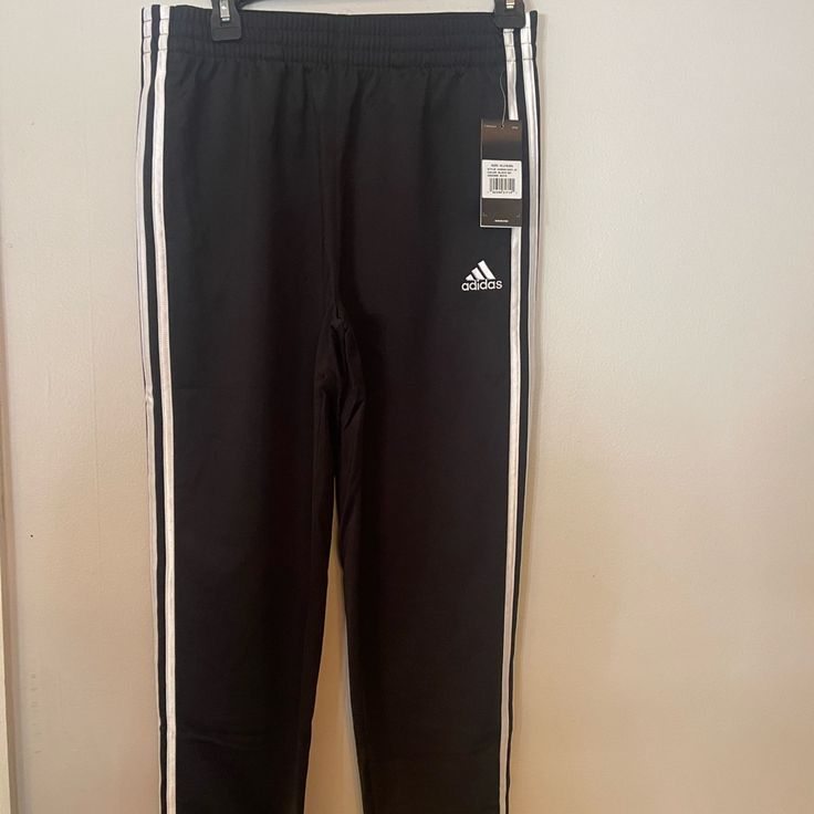 Nwt Adidas Boys Xl Tricot Joggers Non Smoking Home Adidas Cotton Gym Pants, Black Cotton Training Pants, Casual Black Adidas Activewear, Black Winter Activewear, Adidas Bottoms, Adidas Black, Black Adidas, Kids Bottoms, Sweatpants