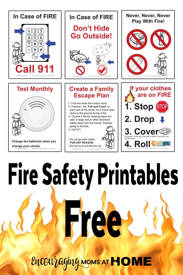 fire safety printables for kids and adults to use in the house or at home