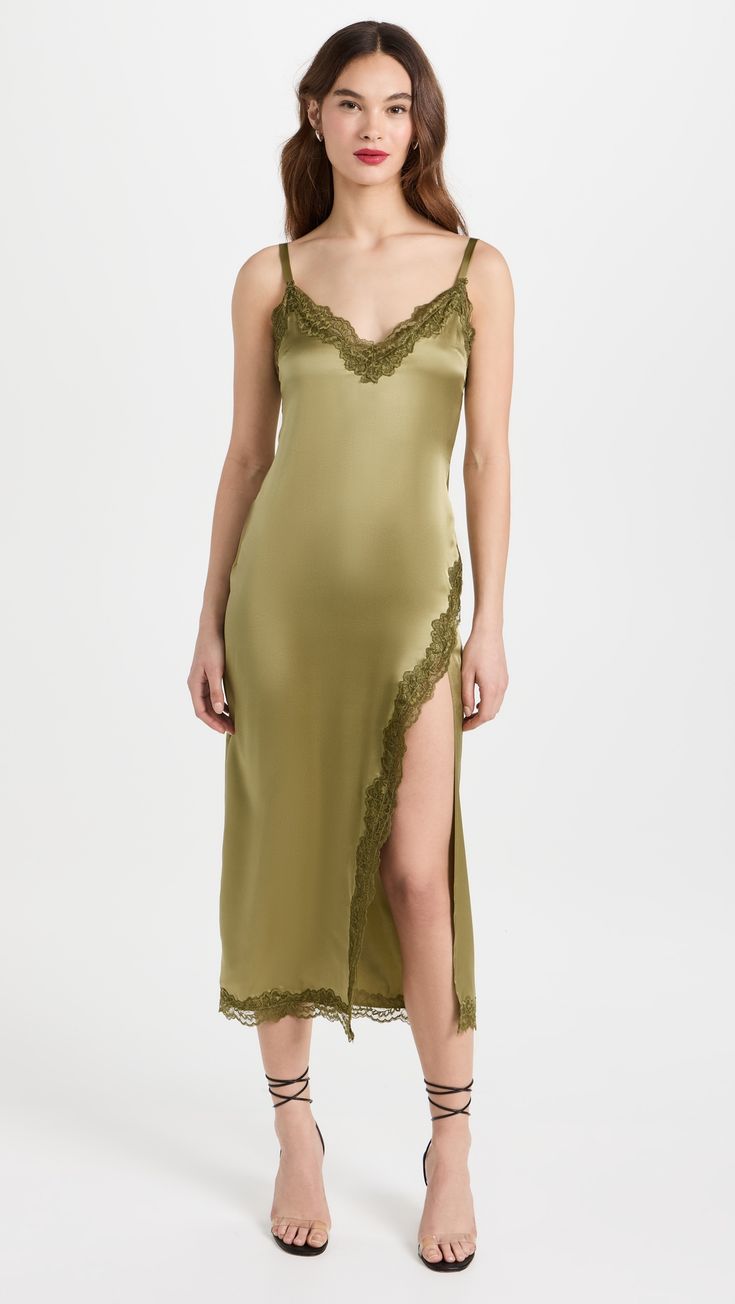 Fast Free Shipping & Free Returns on Reformation Karissa Silk Dress at Shopbop. Shop new arrivals from Reformation at Shopbop.com Olive Oil Brands, Reformation Clothing, Reformation Dress, Modern Trend, Trend Forecasting, Satin Dresses, Silk Satin, Silk Dress, Floral Lace