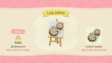 an animal crossing game screen shot with the log path highlighted in the bottom right corner