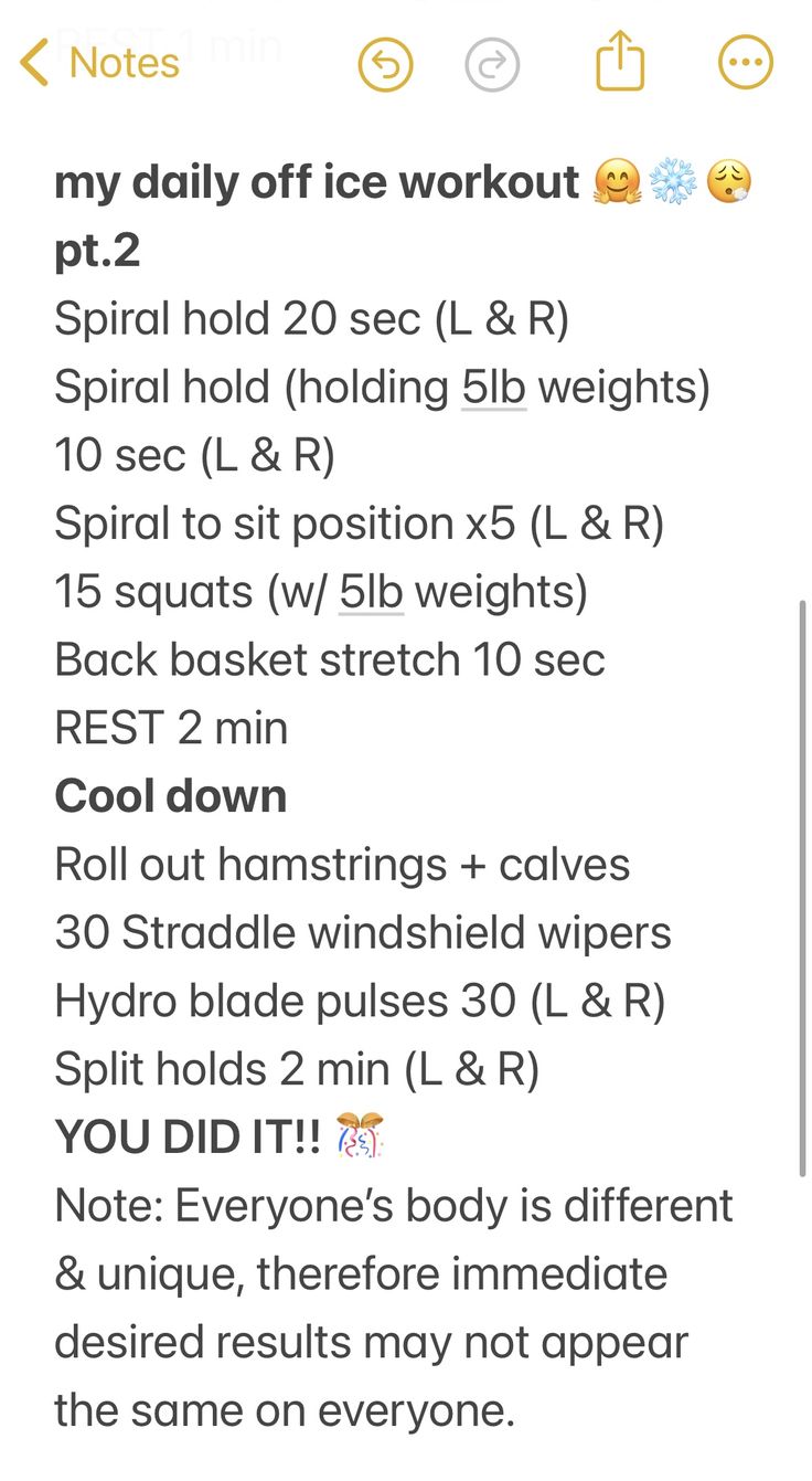 an image of the daily workout schedule for someone's bodybuilding routine on their phone