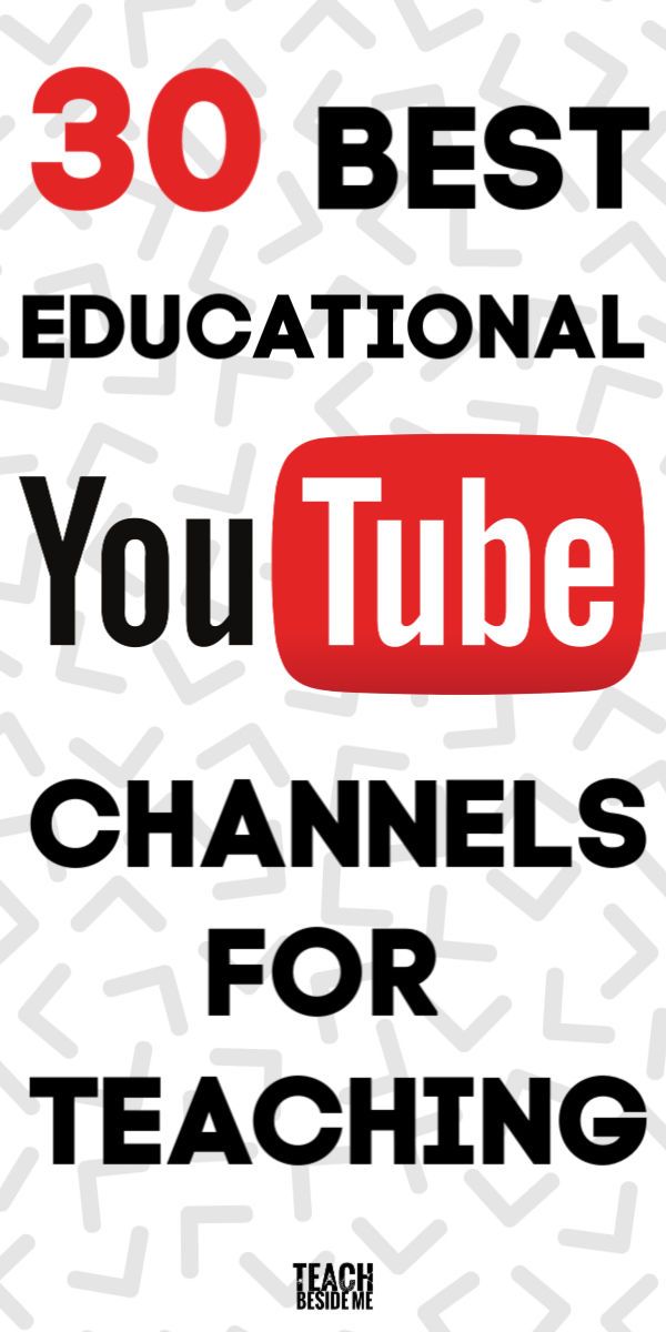 the words 30 best educational youtube channels for teaching on white background with black and red lettering