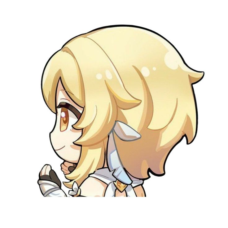 an anime character with blonde hair and brown eyes, wearing a white dress is looking at something