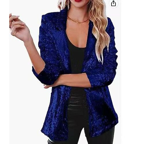 Sleeve Length:Long Sleeve; Look After Me:Wet and Dry,Washable; Gender:Women's; What's in the box:Coat; Types:Suits  Blazers; Style:Retro Vintage,1980s; Occasion:Performance,Party; Material:Sequin,Polyester; Age Group:Adults'; Characters:Disco; Pattern:Solid Color; Design:Sequins; Listing Date:12/11/2023 Casual Suit Jacket, Middle Age Fashion, Sequin Jacket, Casual Suit, Sequin Fabric, Long Sleeve Blazers, Summer Fabrics, Office Ladies, Vintage Costumes