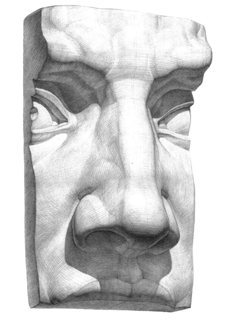 a drawing of the face of a man with his eyes closed and mouth wide open